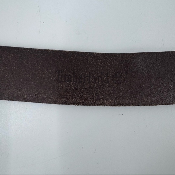 Timberland Genuine Leather Belt with gold Buckle - Brown Size 36 - Picture 7 of 7